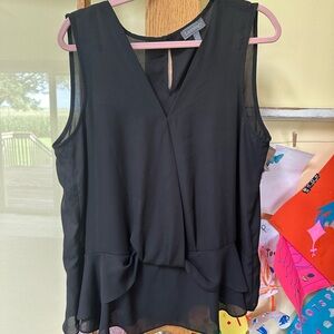 Luxology Elegant Black Sleeveless Blouse